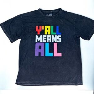 The Phluid Project T-Shirt Unisex Size M Black Y’all Means All Pride